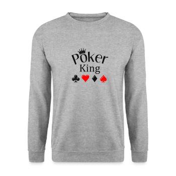 Poker King Poker Jeu de cartes - Sweat-shirt Unisexe - gris chiné - Devant - Alina (178cm) & Michal (187cm)