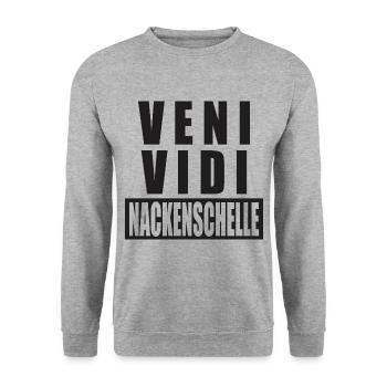 Veni Vidi - Unisex Pullover - Weißgrau meliert - Vorne - Alina (178cm) & Michal (187cm)