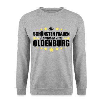 Oldenburg - Unisex Pullover - Weißgrau meliert - Vorne - Alina (178cm) & Michal (187cm)