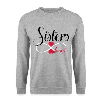 Sisters forever - BFF Sisters forever - Unisex Sweatshirt - salt & pepper - Front - Alina (178cm) & Michal (187cm)