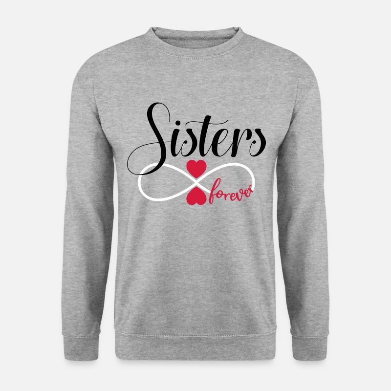 Schwestern für immer - BFF Sisters forever - Unisex Pullover - Weißgrau meliert