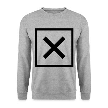 Croix X Icône icône - Sweat-shirt Unisexe - gris chiné - Devant - Alina (178cm) & Michal (187cm)