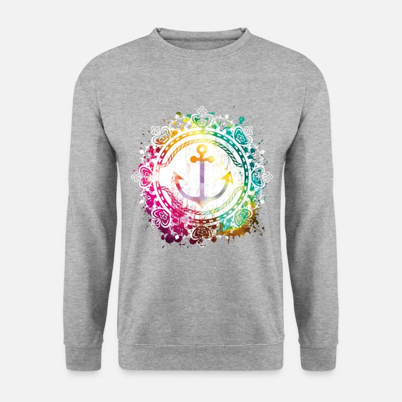 Anker Symbol - Unisex Pullover - Weißgrau meliert