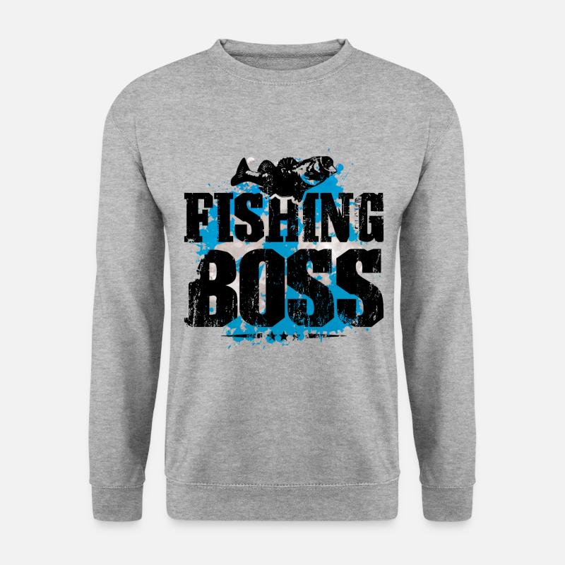 Fishing fischer boss - Unisex Pullover - Weißgrau meliert