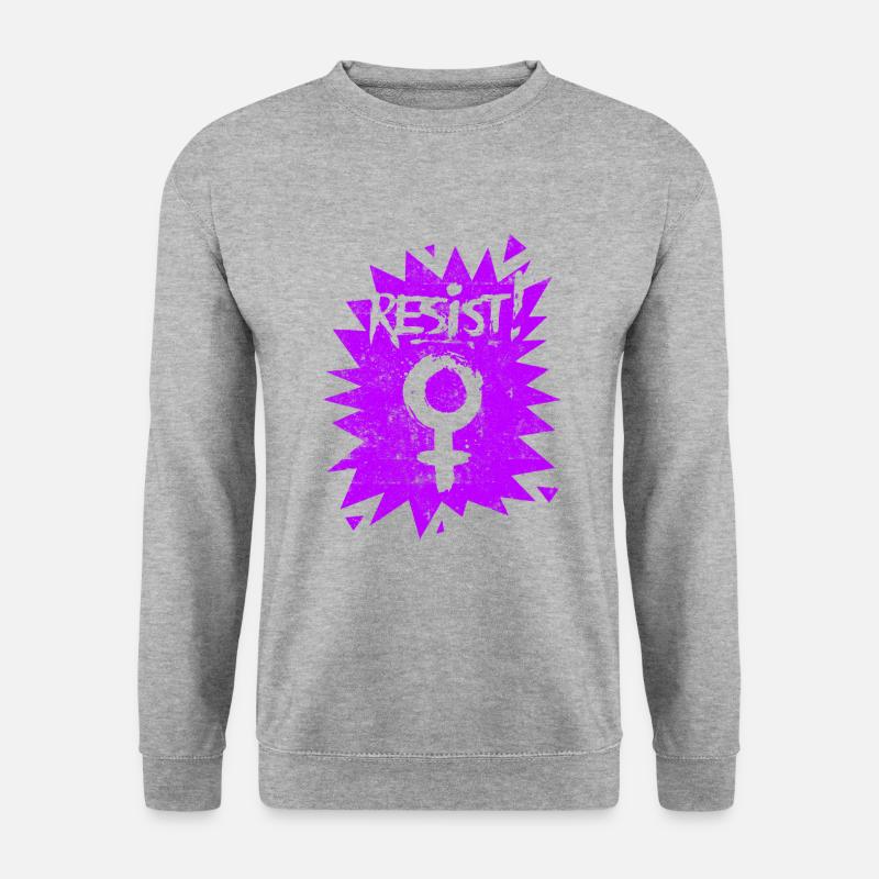 Resist Feminist Frauenrechte - Unisex Pullover - Weißgrau meliert