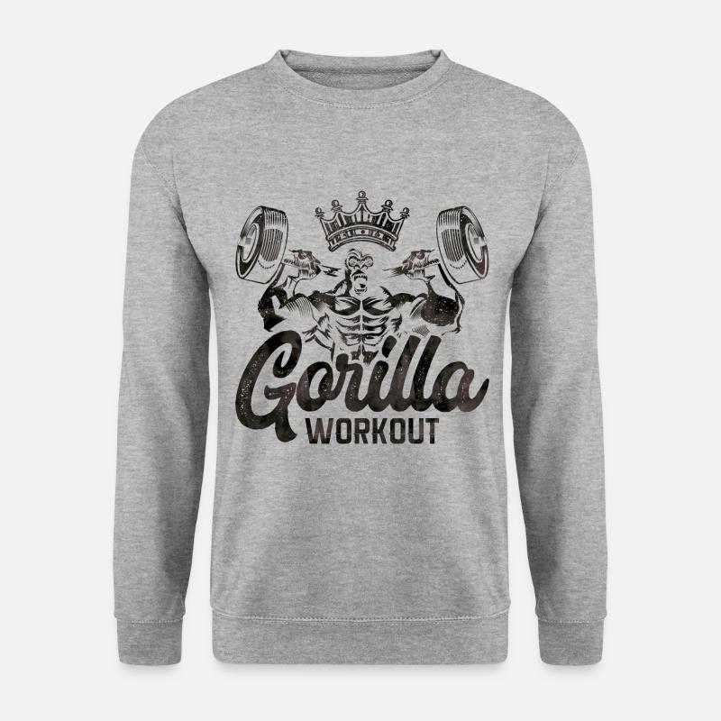 gorilla workout - Unisex Pullover - Weißgrau meliert