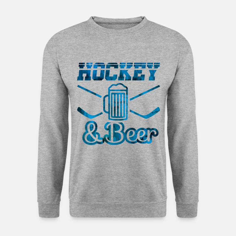 hockey bier eishockey - Unisex Pullover - Weißgrau meliert