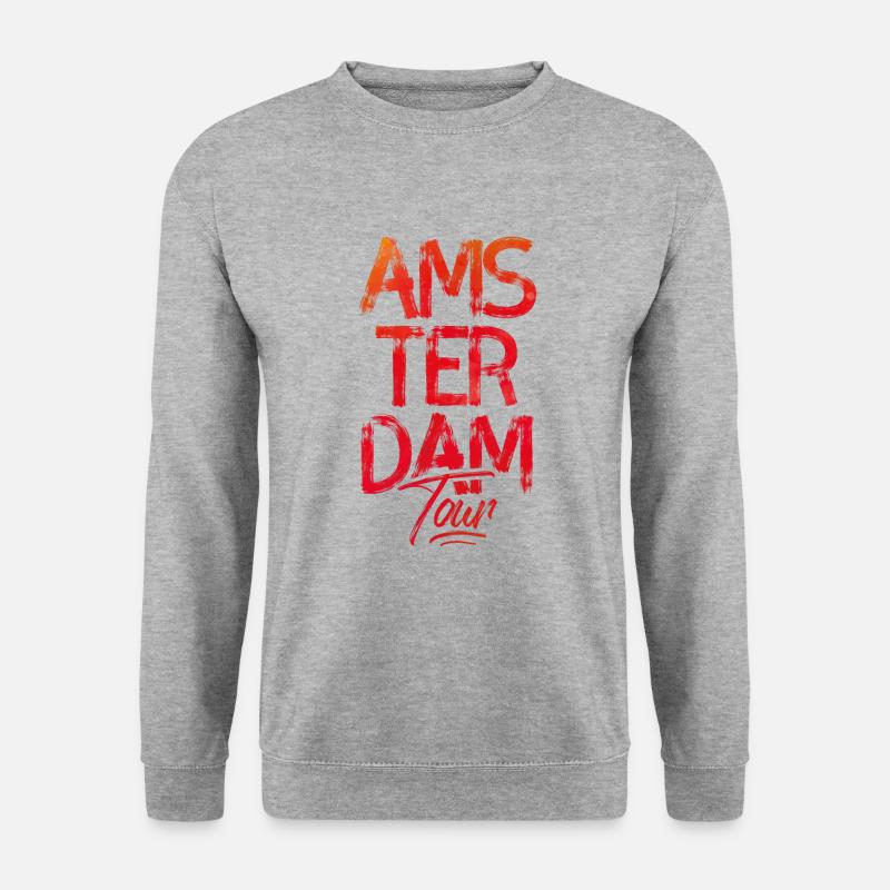 Amsterdam tour - Unisex Pullover - Weißgrau meliert