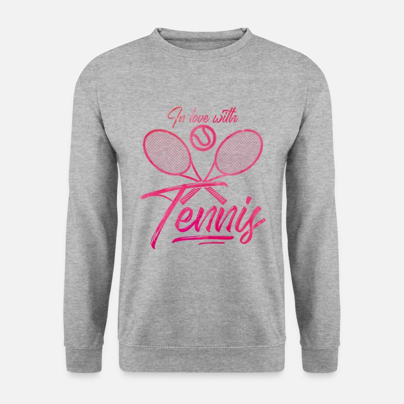 Ich liebe Tennis - Unisex Pullover - Weißgrau meliert