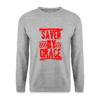 Jésus-Christ La Grâce de la Bible - Sweat-shirt Unisexe - gris chiné - Devant - Alina (178cm) & Michal (187cm)