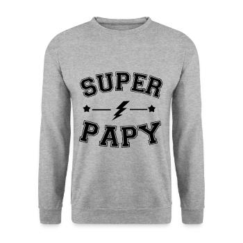 Super papy - Sweat-shirt Unisexe - gris chiné - Devant - Alina (178cm) & Michal (187cm)