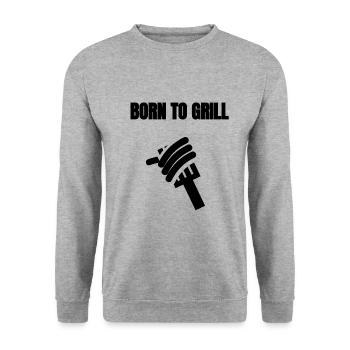 Born to grill - Unisex Sweatshirt - salt & pepper - Front - Alina (178cm) & Michal (187cm)