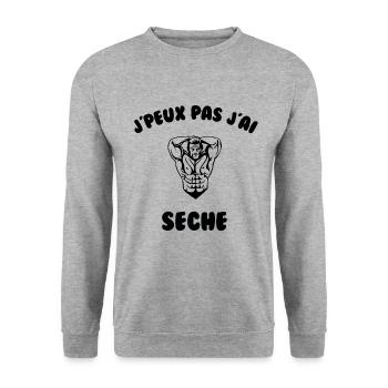 J’peux pas j’ai seche - Sweat-shirt Unisexe - gris chiné - Devant - Alina (178cm) & Michal (187cm)