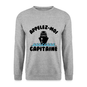 Appelez moi capitaine - Sweat-shirt Unisexe - gris chiné - Devant - Alina (178cm) & Michal (187cm)