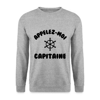 Appelez moi capitaine - Sweat-shirt Unisexe - gris chiné - Devant - Alina (178cm) & Michal (187cm)