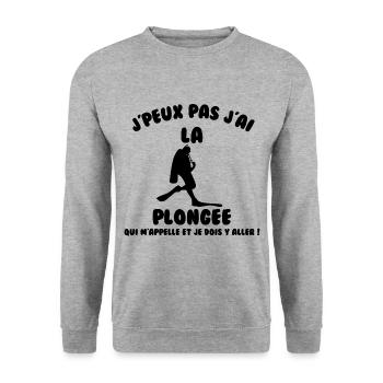 J’peux pas j’ai plongée - Sweat-shirt Unisexe - gris chiné - Devant - Alina (178cm) & Michal (187cm)