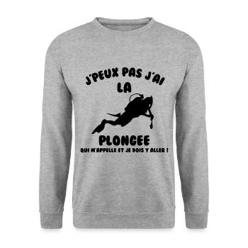 J’peux pas j’ai plongée - Sweat-shirt Unisexe - gris chiné - Devant - Alina (178cm) & Michal (187cm)