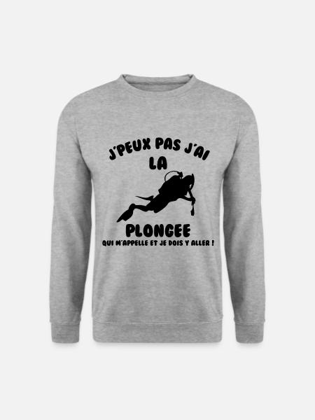 J’peux pas j’ai plongée - Sweat-shirt Unisexe - gris chiné