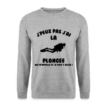 J’peux pas j’ai plongée - Sweat-shirt Unisexe - gris chiné - Devant - Alina (178cm) & Michal (187cm)