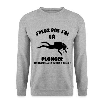 J’peux pas j’ai plongée - Sweat-shirt Unisexe - gris chiné - Devant - Alina (178cm) & Michal (187cm)