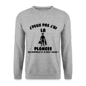 J’peux pas j’ai plongée - Sweat-shirt Unisexe - gris chiné - Devant - Alina (178cm) & Michal (187cm)