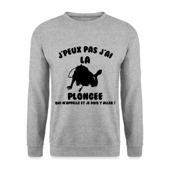 J’peux pas j’ai plongée - Sweat-shirt Unisexe - gris chiné - Devant - Alina (178cm) & Michal (187cm)