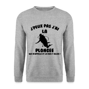 J’peux pas j’ai plongée - Sweat-shirt Unisexe - gris chiné - Devant - Alina (178cm) & Michal (187cm)