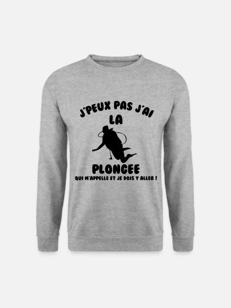 J’peux pas j’ai plongée - Sweat-shirt Unisexe - gris chiné