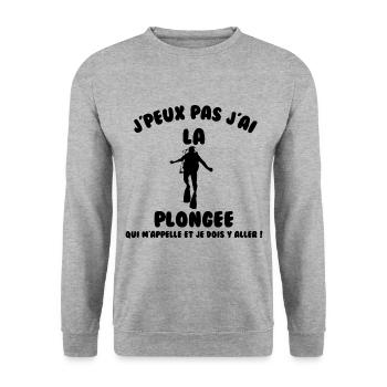 J’peux pas j’ai plongée - Sweat-shirt Unisexe - gris chiné - Devant - Alina (178cm) & Michal (187cm)