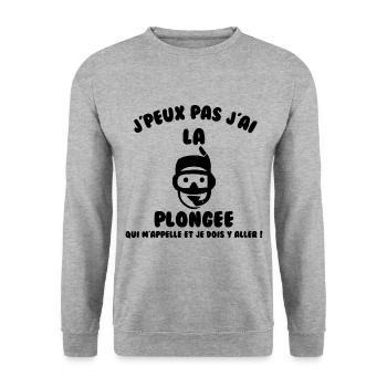 J’peux pas j’ai plongée - Sweat-shirt Unisexe - gris chiné - Devant - Alina (178cm) & Michal (187cm)