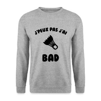 J’peux pas j’ai bad - Sweat-shirt Unisexe - gris chiné - Devant - Alina (178cm) & Michal (187cm)