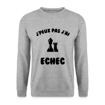 J’peux pas j’ai échec - Sweat-shirt Unisexe - gris chiné - Devant - Alina (178cm) & Michal (187cm)