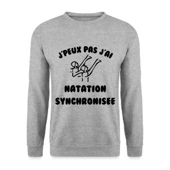 J’peux pas j’ai natation synchronisée - Sweat-shirt Unisexe - gris chiné - Devant - Alina (178cm) & Michal (187cm)
