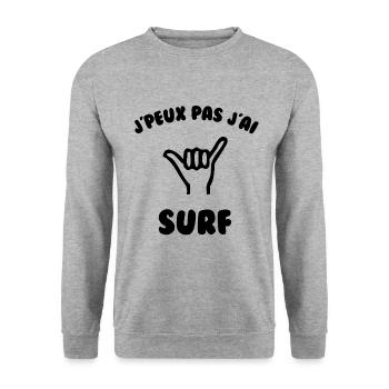 J’peux pas j’ai surf - Sweat-shirt Unisexe - gris chiné - Devant - Alina (178cm) & Michal (187cm)