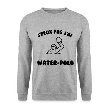 J’peux pas j’ai waterpolo - Sweat-shirt Unisexe - gris chiné - Devant - Alina (178cm) & Michal (187cm)