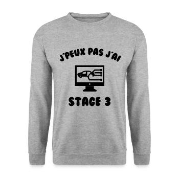 J’peux pas j’ai stage 3 - Sweat-shirt Unisexe - gris chiné - Devant - Alina (178cm) & Michal (187cm)