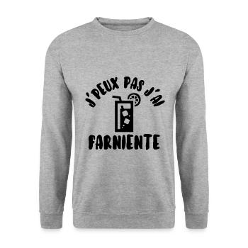 J’peux pas j’ai farniente - Sweat-shirt Unisexe - gris chiné - Devant - Alina (178cm) & Michal (187cm)