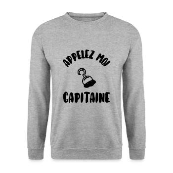 Appelez moi capitaine - Sweat-shirt Unisexe - gris chiné - Devant - Alina (178cm) & Michal (187cm)
