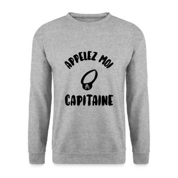 Appelez moi capitaine - Sweat-shirt Unisexe - gris chiné - Devant - Alina (178cm) & Michal (187cm)