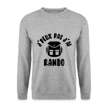 J’peux pas j’ai rando - Sweat-shirt Unisexe - gris chiné - Devant - Alina (178cm) & Michal (187cm)