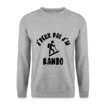 J’peux pas j’ai rando - Sweat-shirt Unisexe - gris chiné - Devant - Alina (178cm) & Michal (187cm)