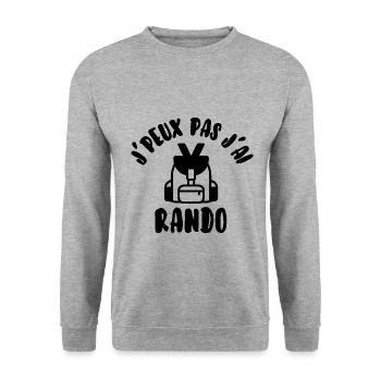 J’peux pas j’ai rando - Sweat-shirt Unisexe - gris chiné - Devant - Alina (178cm) & Michal (187cm)