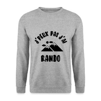 J’peux pas j’ai rando - Sweat-shirt Unisexe - gris chiné - Devant - Alina (178cm) & Michal (187cm)
