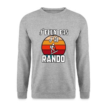 J’peux pas j’ai rando - Sweat-shirt Unisexe - gris chiné - Devant - Alina (178cm) & Michal (187cm)