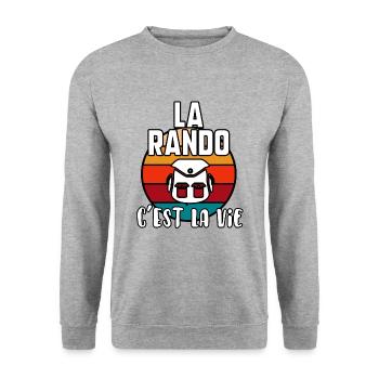 La rando c’est la vie - Sweat-shirt Unisexe - gris chiné - Devant - Alina (178cm) & Michal (187cm)