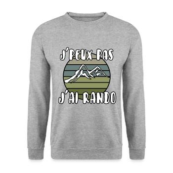 J’peux pas j’ai rando - Sweat-shirt Unisexe - gris chiné - Devant - Alina (178cm) & Michal (187cm)