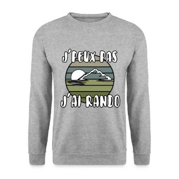 J’peux pas j’ai rando - Sweat-shirt Unisexe - gris chiné - Devant - Alina (178cm) & Michal (187cm)