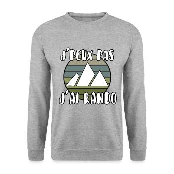 J’peux pas j’ai rando - Sweat-shirt Unisexe - gris chiné - Devant - Alina (178cm) & Michal (187cm)