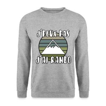 J’peux pas j’ai rando - Sweat-shirt Unisexe - gris chiné - Devant - Alina (178cm) & Michal (187cm)