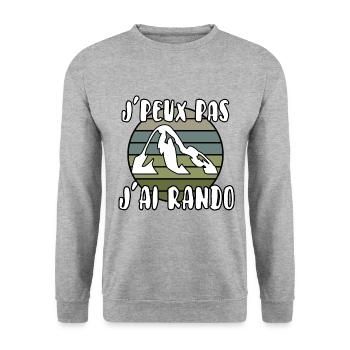 J’peux pas j’ai rando - Sweat-shirt Unisexe - gris chiné - Devant - Alina (178cm) & Michal (187cm)